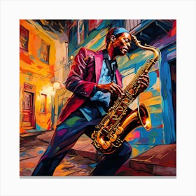 Saxophone Player 25 Canvas Print