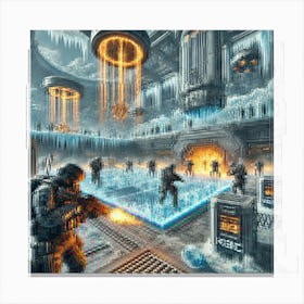 A Futuristic Sci Fi Scene Illustrating The Tactics Canvas Print