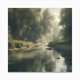 River In The Forest 50 Canvas Print