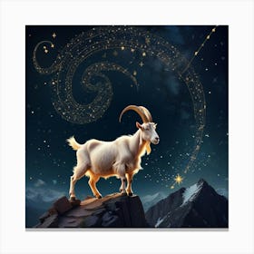 Goat In The Night Sky 4 Canvas Print