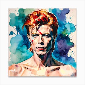 David Bowie Watercolor Painting Canvas Print