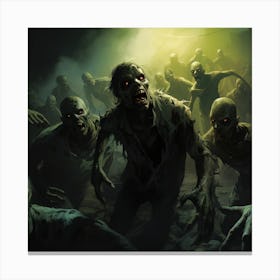 Zombies In The Dark 1 Canvas Print
