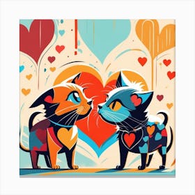 Valentines Day Cats Canvas Print