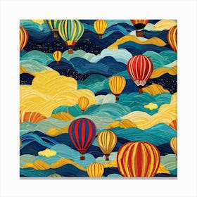 Hot Air Balloons in sky art Canvas Print