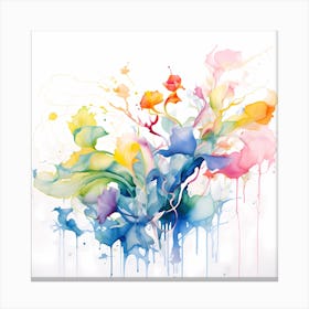 AI Whispers of White: The Dance of Elemental Life  Canvas Print