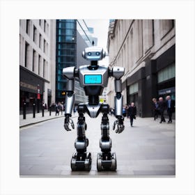 Robot On The Street 25 Canvas Print