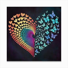 Heart With Butterflies 1 Canvas Print