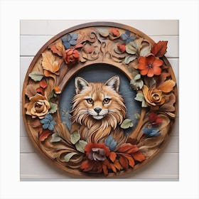 Fox In A Wreath Canvas Print