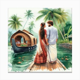 Kerala Houseboat Canvas Print