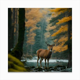 Deer In The Woods Canvas Print
