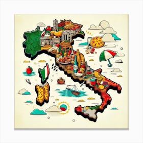 Italy Italy Map Canvas Print