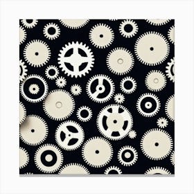 Gears On A Black Background 23 Canvas Print