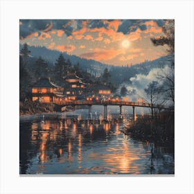 長閑な秋の夜、南木曽村 Peaceful Automn Evening In Nagiso Village (II) Canvas Print