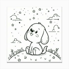 Line Art dog 1 Canvas Print