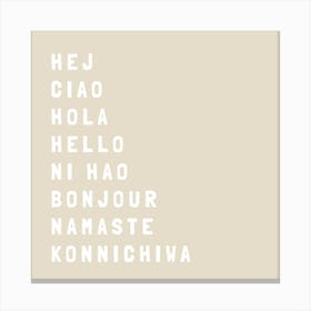 Hello Different Languages 06 Canvas Print