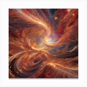 Cosmic wonder, an exuberant celestial dance unfolds, optimistic painting Canvas Print