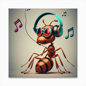 Ant Listening To Music Canvas Print