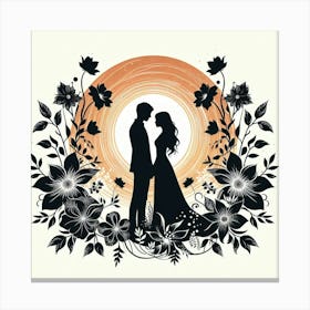 Silhouette of Couple 2 Canvas Print