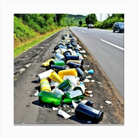 Garbage On The Road 19 Canvas Print