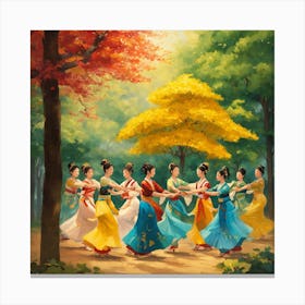 Chinese Dancers Canvas Print