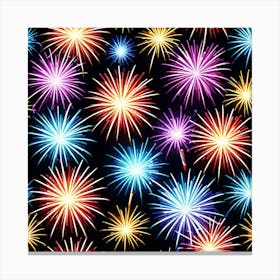 Fireworks On A Black Background 1 Canvas Print