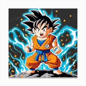 Kid Goku Painting (14) Canvas Print