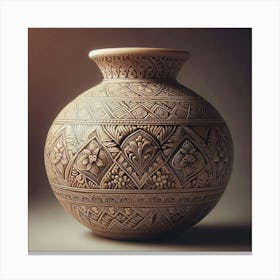 Pottery Vase With Intricate Designs And Patterns (2) Canvas Print