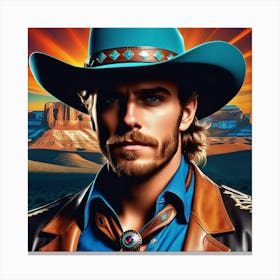 Cowboy In Hat 6 Canvas Print