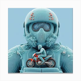 Man On A Motorcycle Canvas Print