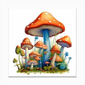 Mushrooms And Flowers 33 Canvas Print