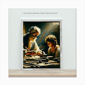 The Master and The Disciple Oil on Canvas rare find Canvas Print