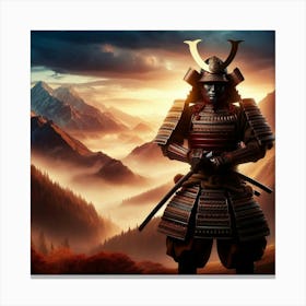 Samurai Warrior / mountains Canvas Print