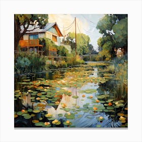 Riverside Waltz: Brushstroke Ballet Canvas Print