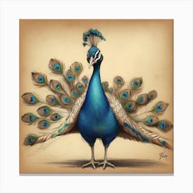 Peacock 50 Canvas Print