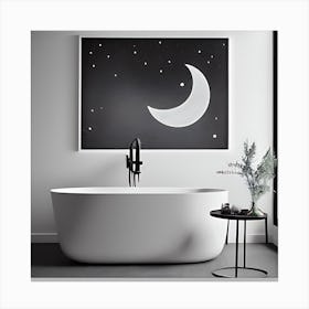 Black And White Bathroom Canvas Print