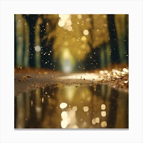 A Rainy Autumn, Avenue of Sycamore Trees Canvas Print