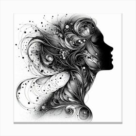 Ethereal female silhouette Canvas Print