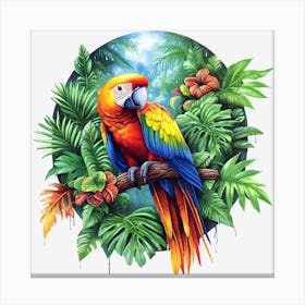 Tropical Parrot Canvas Print