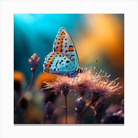 Butterfly On A Flower 1 Canvas Print