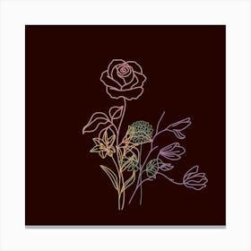 Roses And Flowers Canvas Print