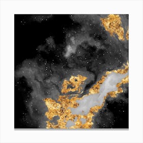 100 Nebulas in Space with Stars Abstract in Black and Gold n.099 Canvas Print