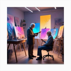 Portrait Of An Artist In His Studio Canvas Print