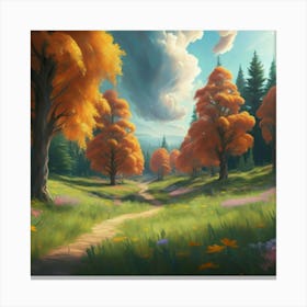 Magnificent forest meadows oil painting abstract painting art 11 Canvas Print