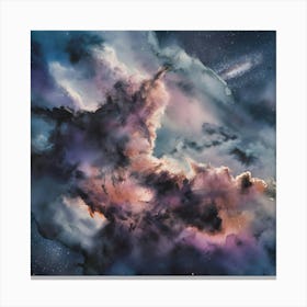 Colorful Watercolor Nebula Canvas Print