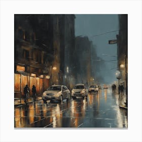 Rainy Night Canvas Print