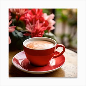 Red Cup Of Coffee Canvas Print