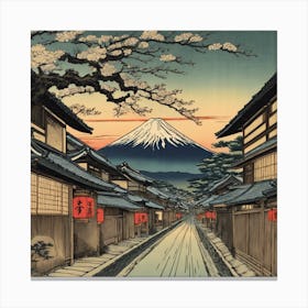 The Original Fuji In Meguro, Utagawa Hiroshige Art Print Canvas Print