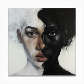 Black And White Woman Canvas Print