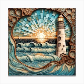 Mosaic Lighthouse 1 Canvas Print