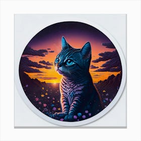 Cat Colored Sky (84) Canvas Print